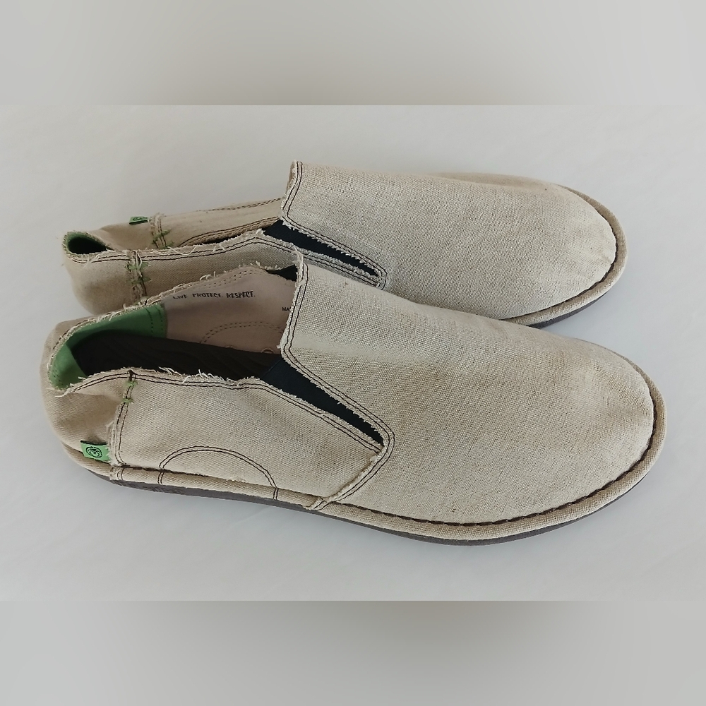 Ocean Minded Men’s Canvas Slip-On Shoes Tan Size 12 – Eco-Friendly Casual